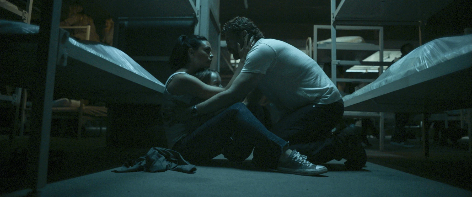 John helping Allison inside a shelter in Greenland (2020)